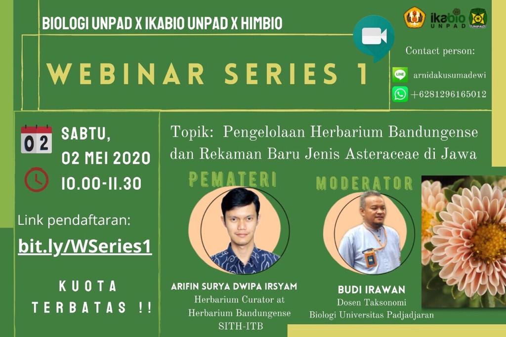 WEBINAR Series Kuliah Keilmuan "Pengelolaan Herbarium Bandungense dan Rekaman Baru Jenis Asteraceae di Jawa"