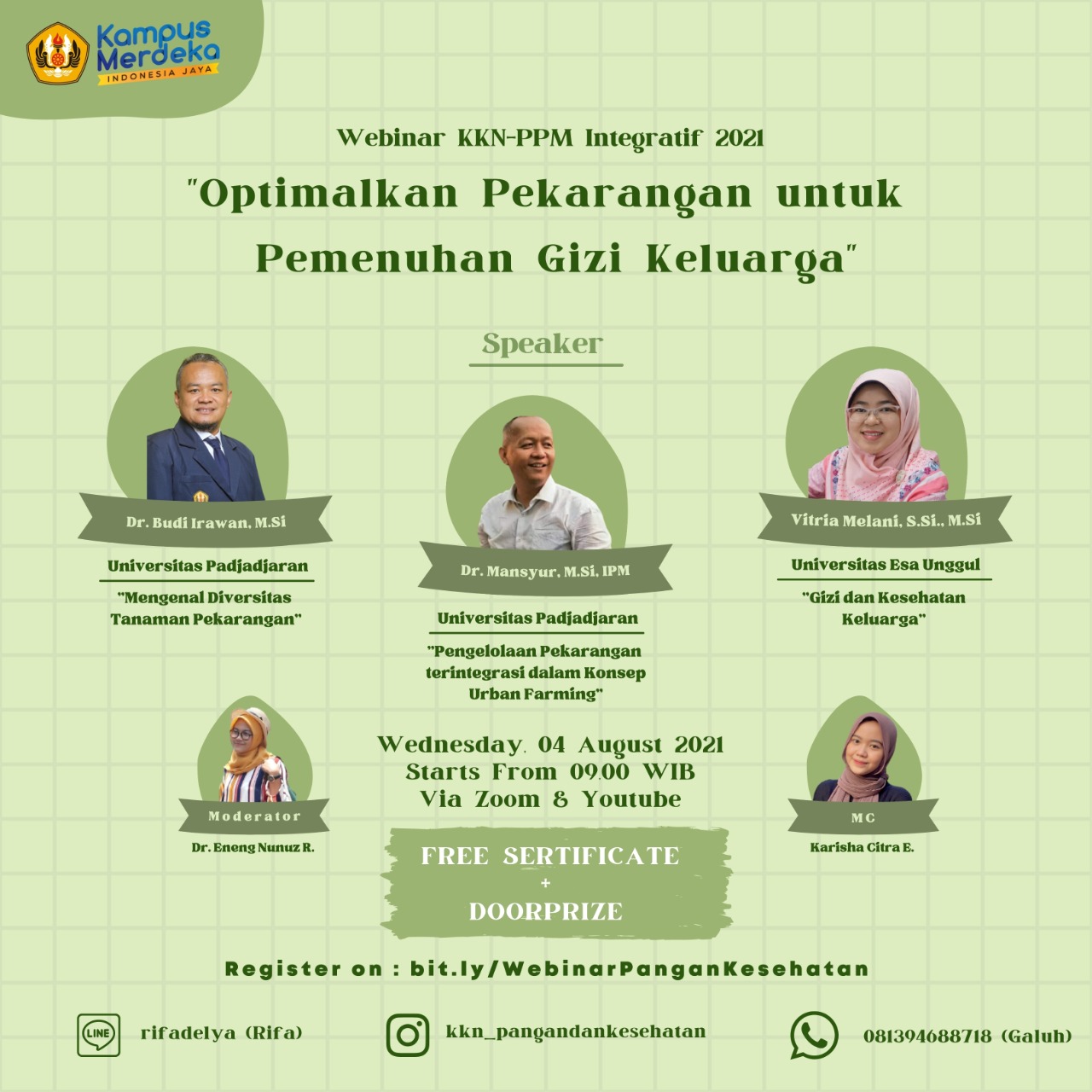 Webinar KKN-PPM Integratif Unpad 2021 "Optimalkan Pekarangan untuk Pemenuhan Gizi Keluarga"