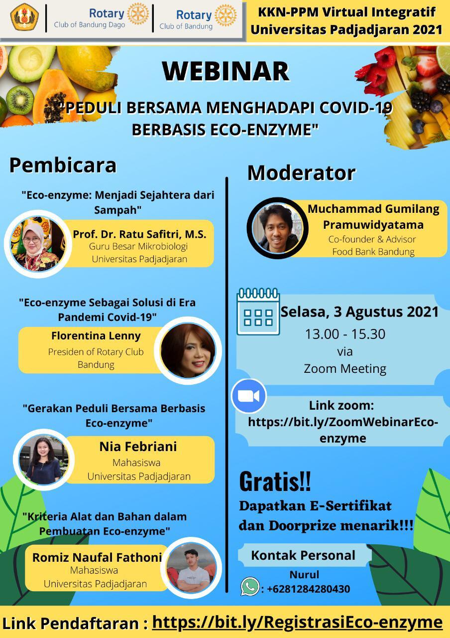 WEBINAR KKN-PPM TERINTEGRASI VIRTUAL UNPAD 2021: PEDULI BERSAMA MENGHADAPI COVID BERBASIS ECO-ENZYME