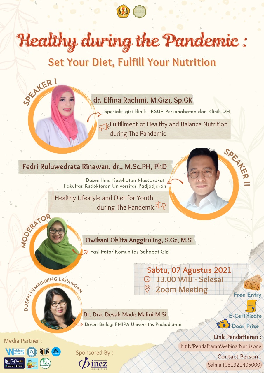 Webinar NUTRIZONE "Healthy During the Pandemic: Set Your Diet, Fulfill Your Nutrition" KKN-PPM Unpad 2021