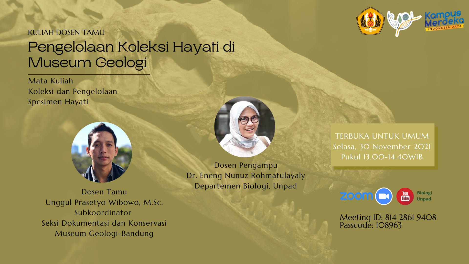 Kuliah Umum: Pengelolaan Koleksi Hayati di Museum Geologi