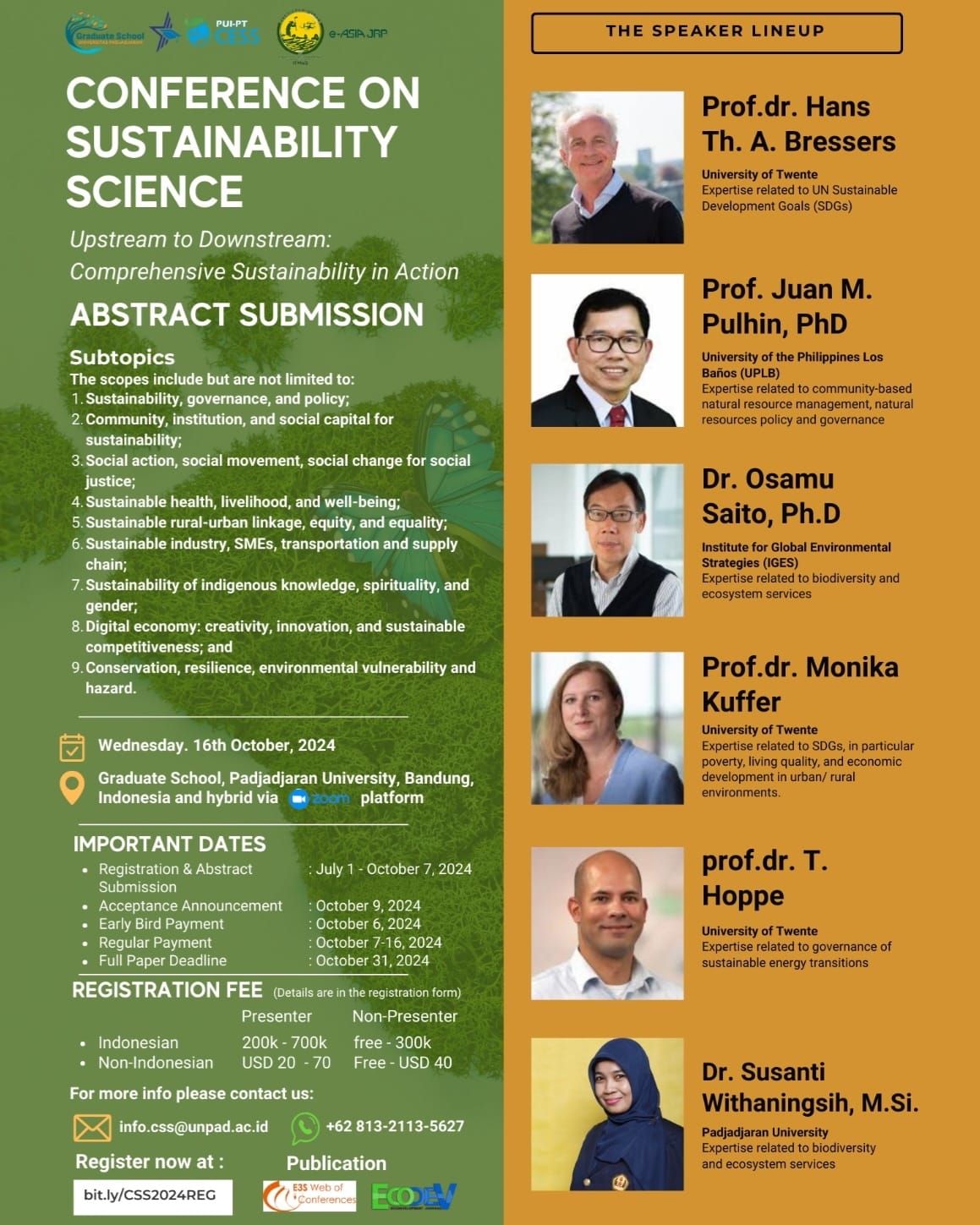 [CALL FOR ABSTRACT] Conference on Sustainability Science Departemen