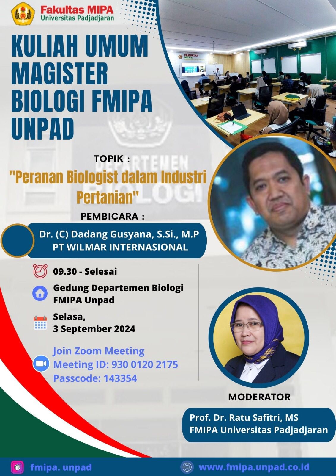 Public Lecture for the Master's Program in Biology at Unpad